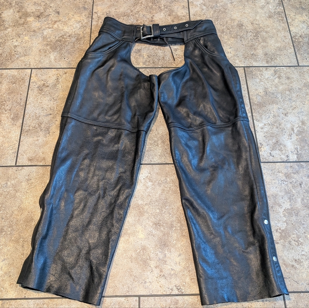 Walter Dyer Vintage Pocket Leather Chaps 36-40 Waist